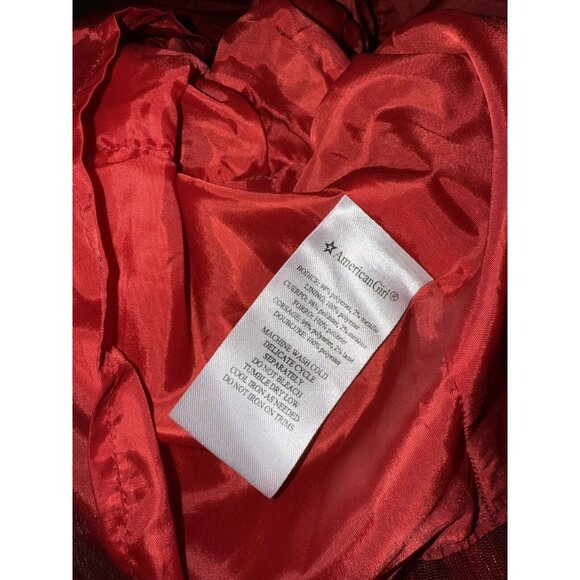 American Girl Red Plaid Metallic Black Velvet Belt Size 6 Girls Holiday Dress - Picture 12 of 14